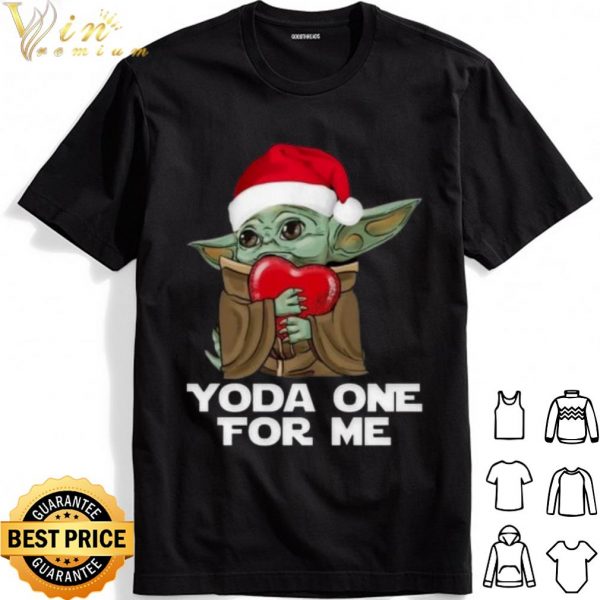 Santa Yoda Hug Heart Yoda One For Me shirt 1