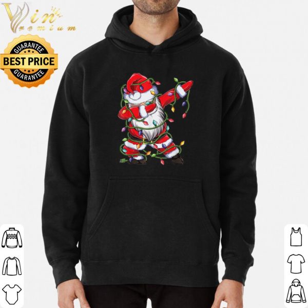 Santa Claus Dabbing Light Christmas shirt 3