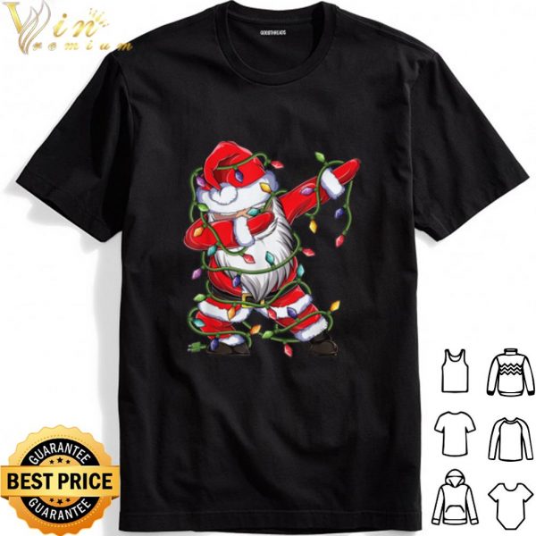 Santa Claus Dabbing Light Christmas shirt 1