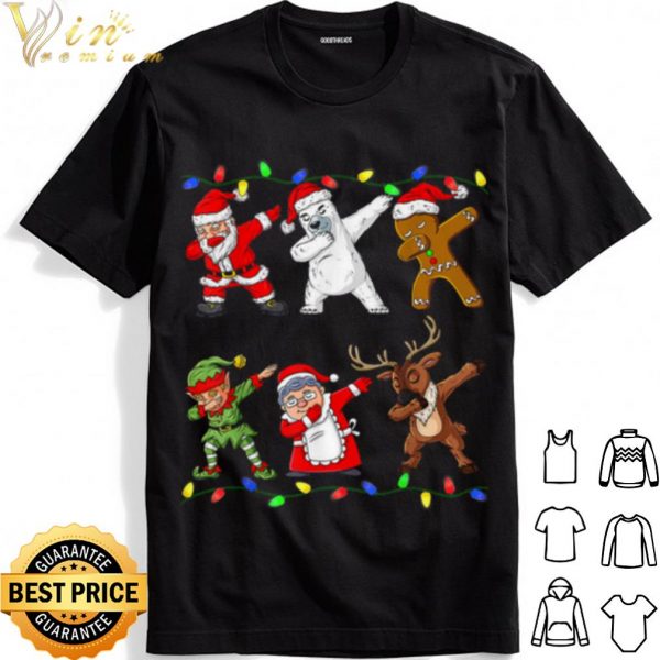 Christmas Dabbing Santa Elf And Friends shirt 1
