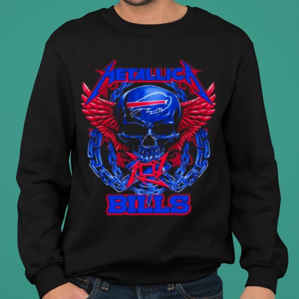 Buffalo Bills Skull Metallic shirt 2