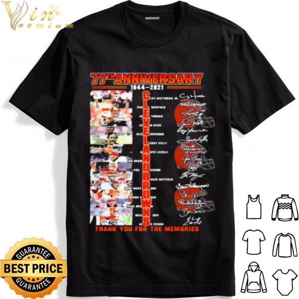 Cleveland Browns 77th Anniversary Thank The Memories Signatures shirt 1