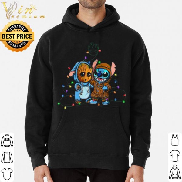 aby Groot And Baby Stitch Merry Christmas Light shirt 3