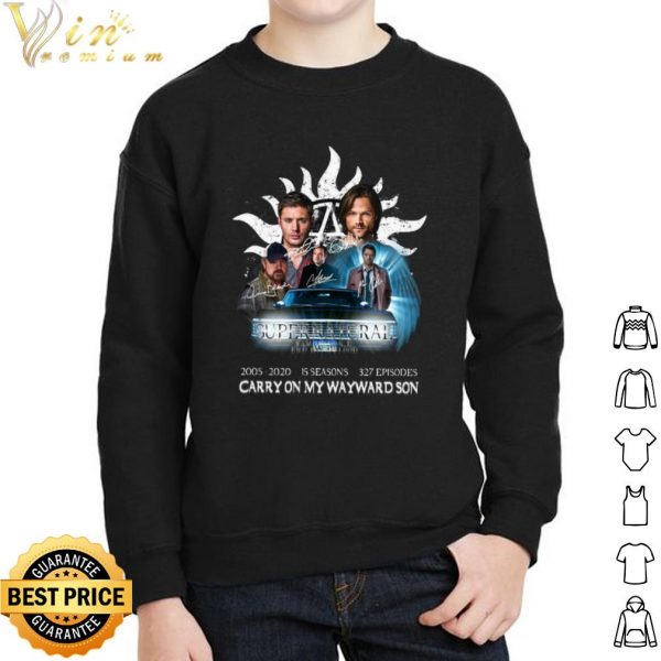 Supernatural 2005 2020 Carry On My Wayward Son Signature shirt 2