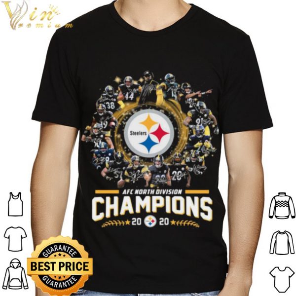 AFC north division Champions 2020 Pittsburgh Steelers signatures shirt 1