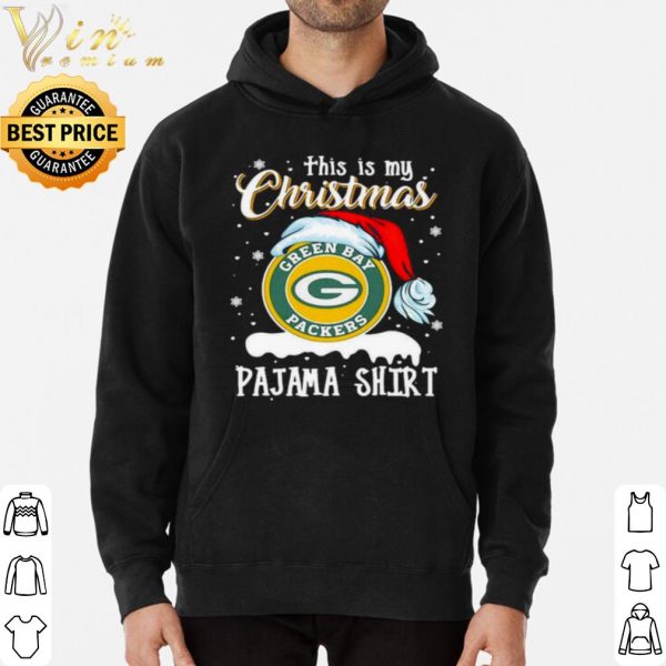 Green Bay Packers Pajama Hat Santa This Is My Christmas shirt 3