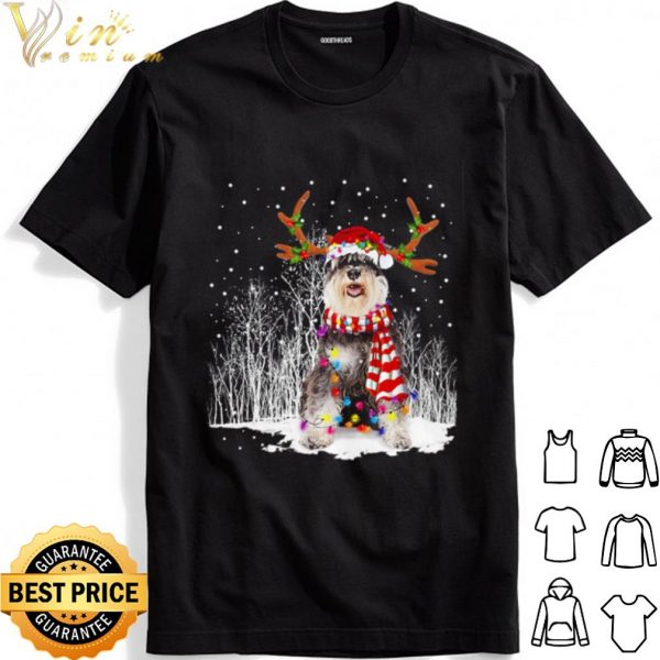 Reindeer Schnauzer Snow Christmas shirt 1