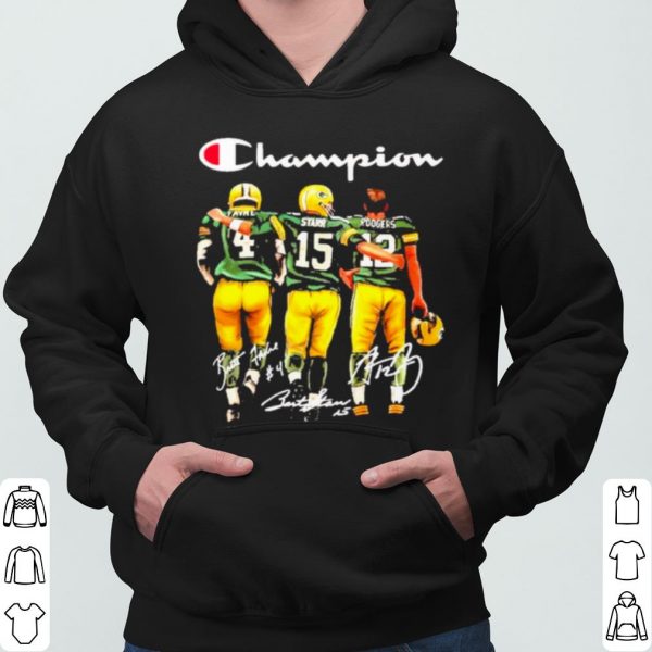 Brett Favre Bart Starr Aaron Rodgers Champion Signatures shirt 3