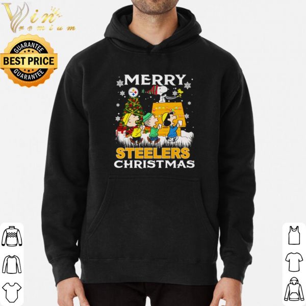 Peanuts Characters Merry Steelers Christmas shirt 3
