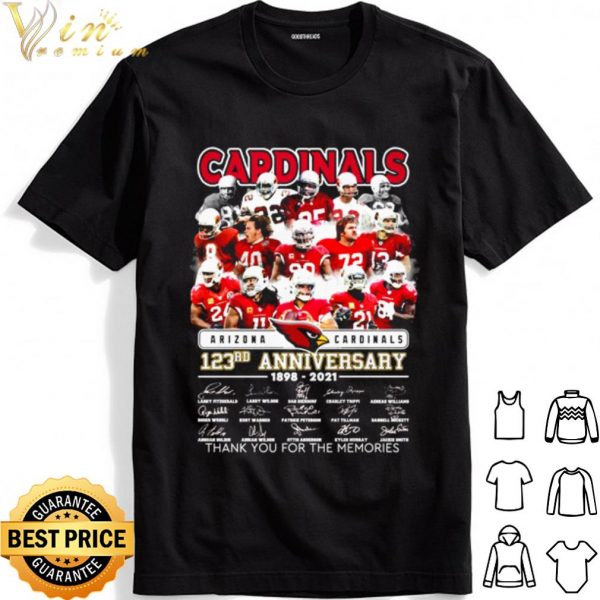 Arizona Cardinals 123rd Anniversary Thank You For The Memories Signature shirt 1