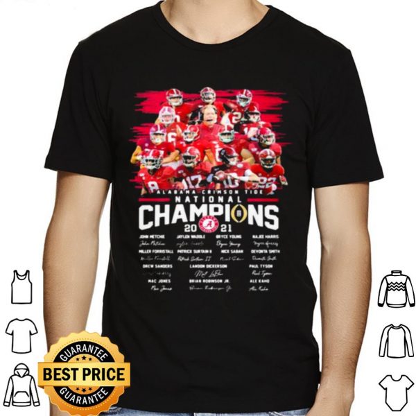Alabama Crimson Tide College Football Playoff National Champions 2021 Signature shirt 1
