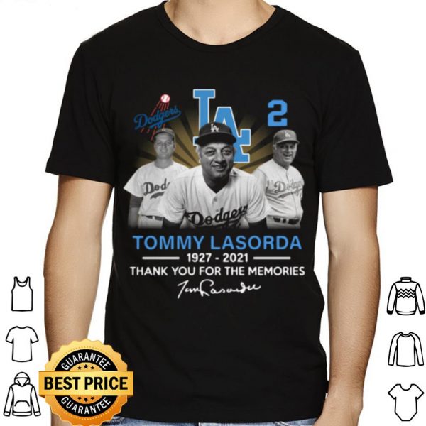 Los Angeles Dodgers Tommy Lasorda 1927 2021 Thank Memories Signature shirt 1