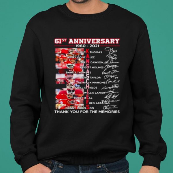 61st Anniversary 1960 2021 Kansas Chiefs Thank You For The Signature shirt 2