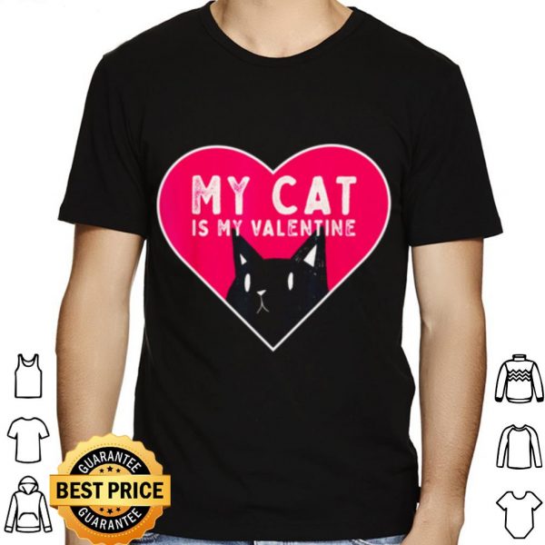 My Cat is My Valentine Kitten Love Heart shirt 1