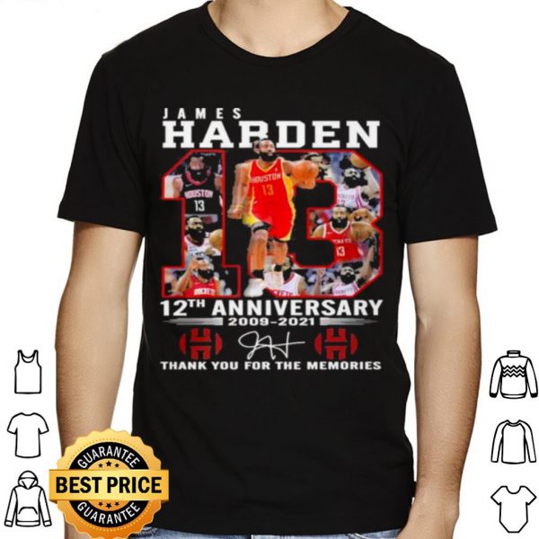 James Harden 12th Anniversary 2009 2021 Thank You For The Memories shirt 1