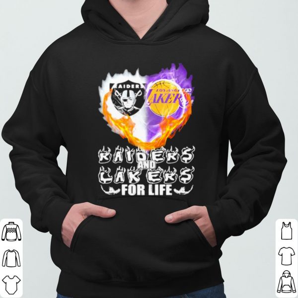 Raiders And Los Angeles Lakers For Life Logo Team Football In My Heart shirt 3