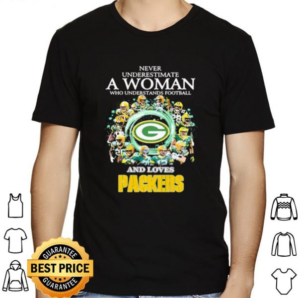 Never Underestimate A Woman Who Understand Football And Loves Packers shirt 1