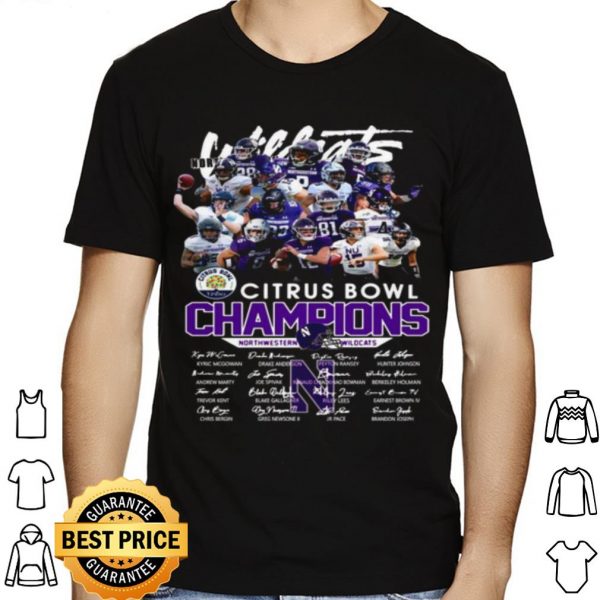 Citrus Bowl Champions Northwestern Wildcats Signatures shirt 1