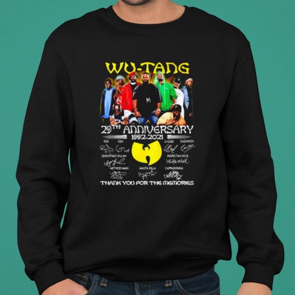 29 Years Of Wu-tang 1992 2021 Thank You For The Memories Signature shirt 2