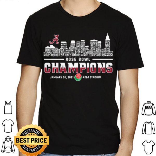 Alabama Crimson Tide Rose Champions January shirt 1