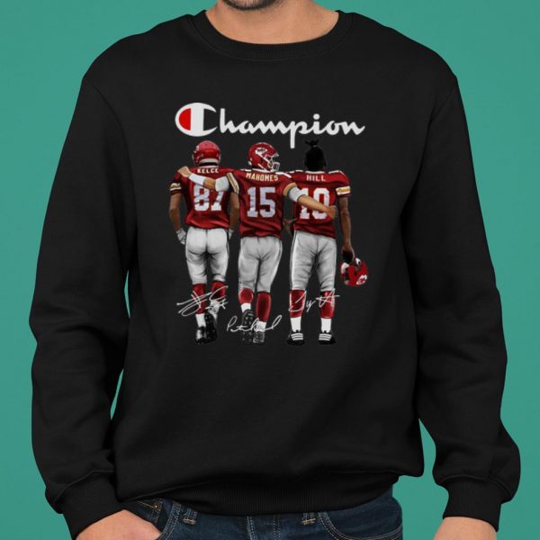 Kelce Mahomes Hill Kansas City Chiefs Champion Signature shirt 2