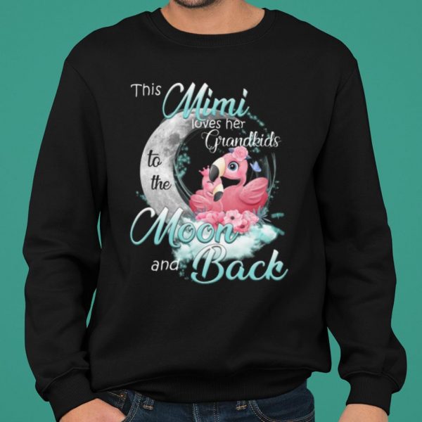 Flamingo This Mimi Loves Her Grandkids To The Moon And Back shirt 2