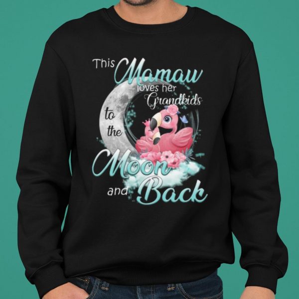 Flamingo This Mama Loves Her Grandkids To The Moon And Back shirt 2