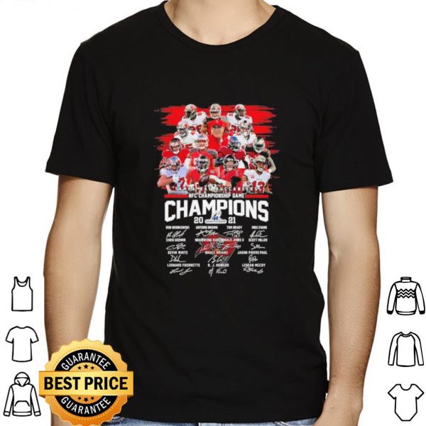 Tampa Bay Buccaneers Team Players 2021 Champions Nfc Championship Signatures shirt 1