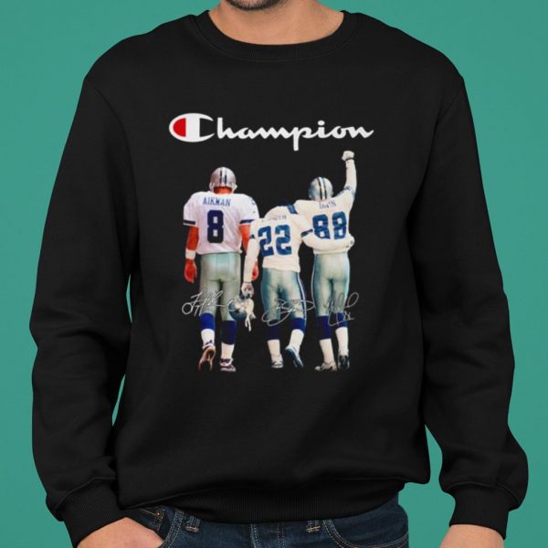 Dallas Cowboys Champions Aikman Smith Irvin Signature shirt 2