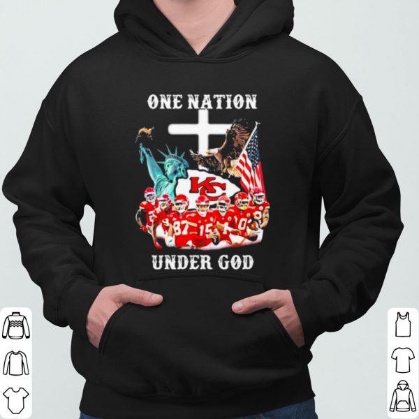 One Nation Under God Chiefs Eagle American Flag shirt 3