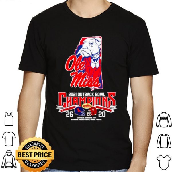 Old Miss 2021 Outback Bowl Champions Ole Miss Rebels 26 Indiana Hoosiers 20 shirt 1