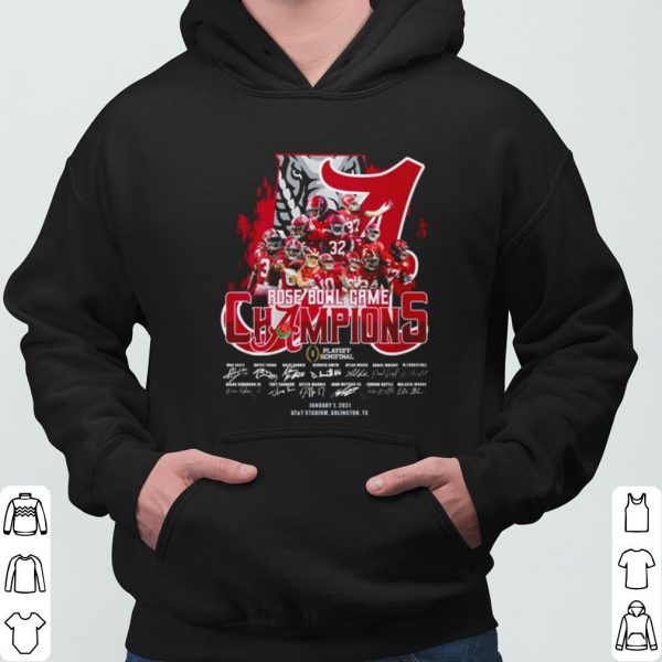 Alabama Crimson Tide Rose Bowl Game Champions Players Signature shirt 3