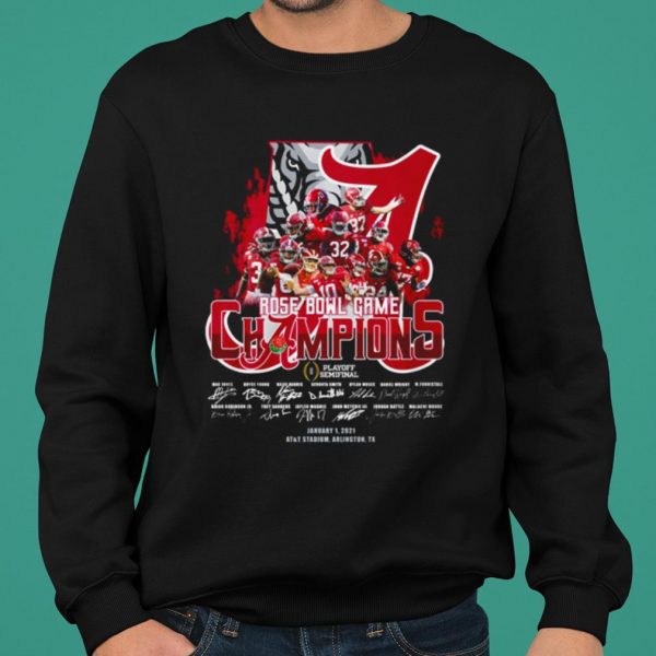 Alabama Crimson Tide Rose Bowl Game Champions Players Signature shirt 2