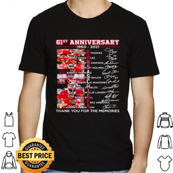61st Anniversary 1960 2021 Kansas Chiefs Thank You For The Signature shirt 1
