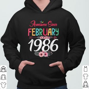February Girl 1986 Floral 35Th Birthday 35 Years Old shirt 5