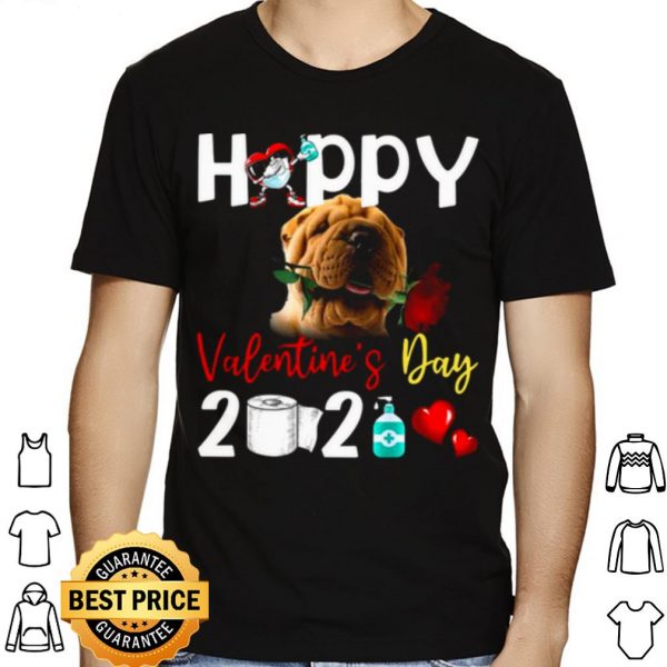 Shar Pei Happy Valentines Day With Toilet Paper 2021 shirt 1