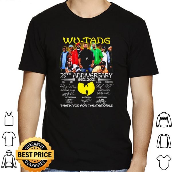 29 Years Of Wu-tang 1992 2021 Thank You For The Memories Signature shirt 1
