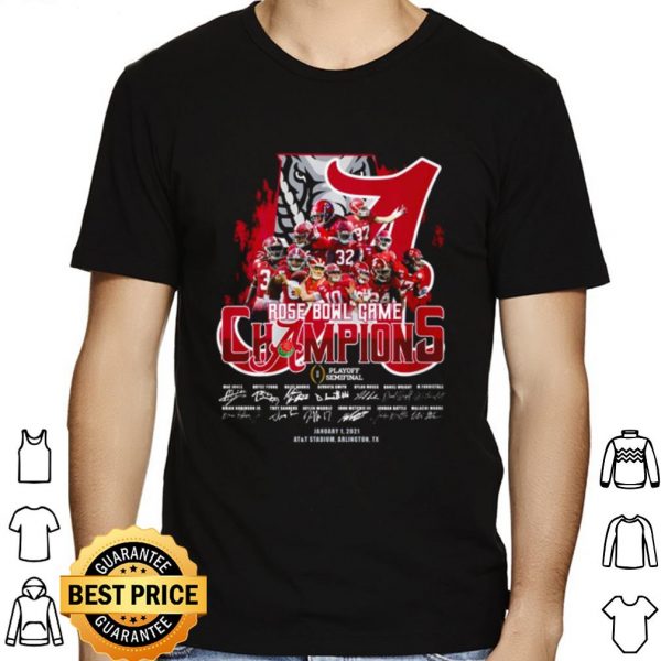 Alabama Crimson Tide Rose Bowl Game Champions Players Signature shirt 1