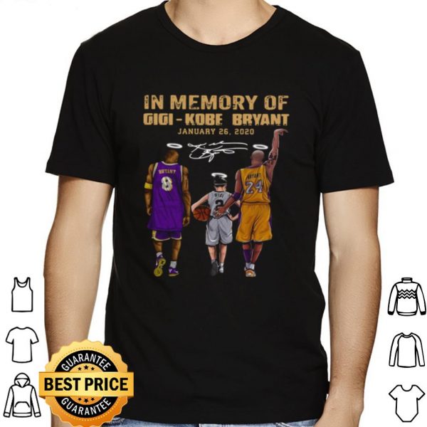 In memory of Gigi Kobe Bryant Signatures shirt 1