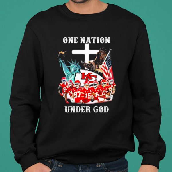 One Nation Under God Chiefs Eagle American Flag shirt 2