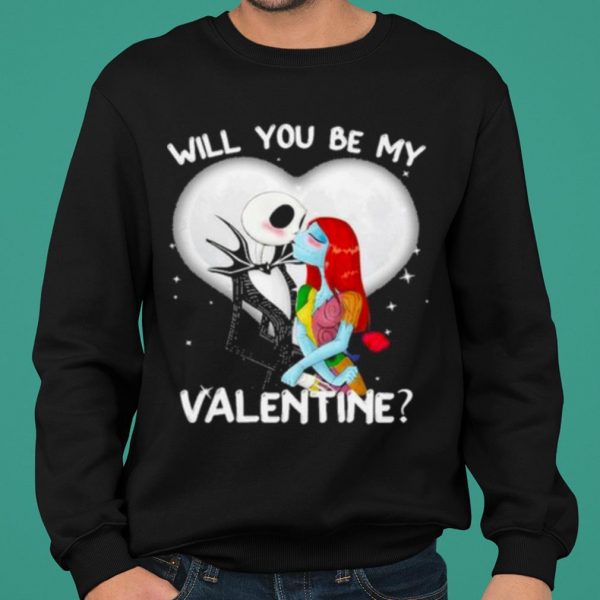 Jack Skellington and Sally will you be my Valentine 2021 shirt 2