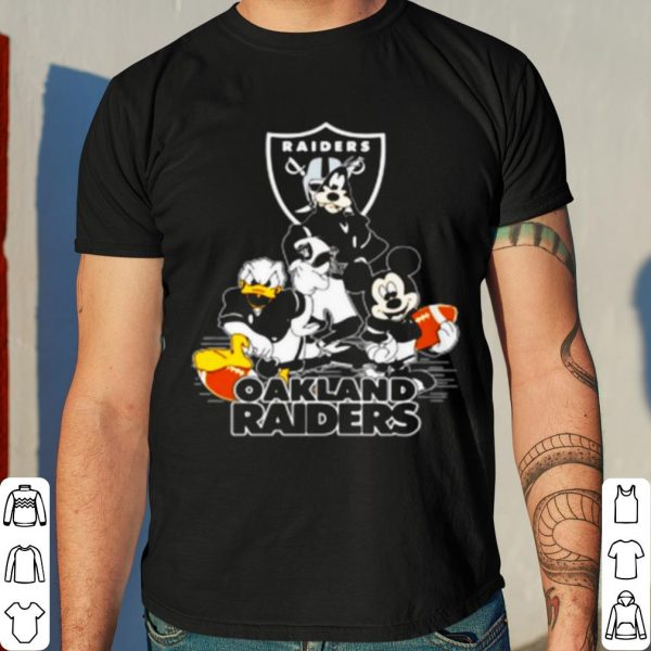 Mickey Mouse Donald Duck And Goofy With Oakland Raiders Sport shirt 4
