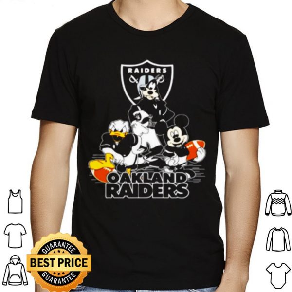 Mickey Mouse Donald Duck And Goofy With Oakland Raiders Sport shirt 1