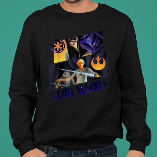 Star Wars Darth Vader Luke Chewie Retro Concept Art shirt 2