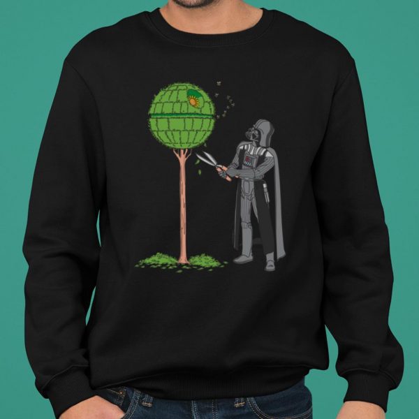 Star Wars Darth Vader Trims the Death Star Tree Meme shirt 2