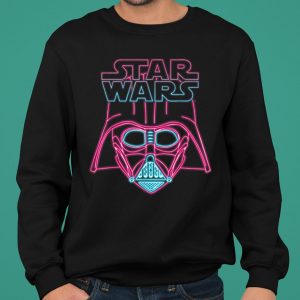 Star Wars Darth Vader Neon Light Helmet Logo Graphic shirt 5