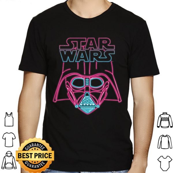 Star Wars Darth Vader Neon Light Helmet Logo Graphic shirt 1