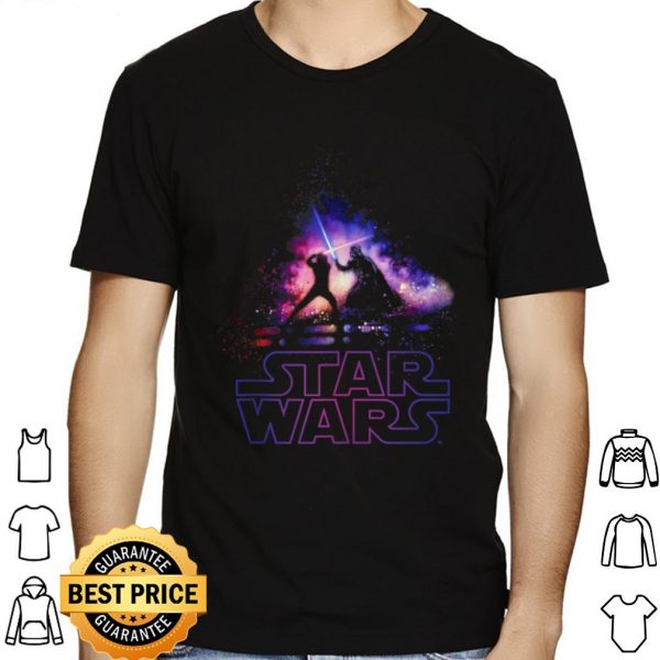 Star Wars Luke Skywalker Darth Vader Lightsaber Silhouette shirt 1