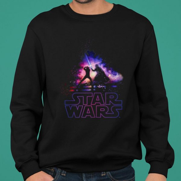 Star Wars Luke Skywalker Darth Vader Lightsaber Silhouette shirt 2