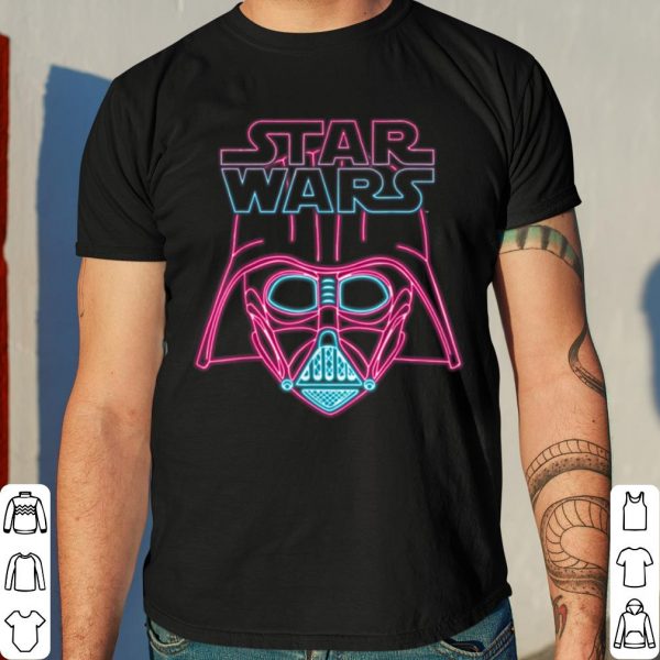 Star Wars Darth Vader Neon Light Helmet Logo Graphic shirt 4